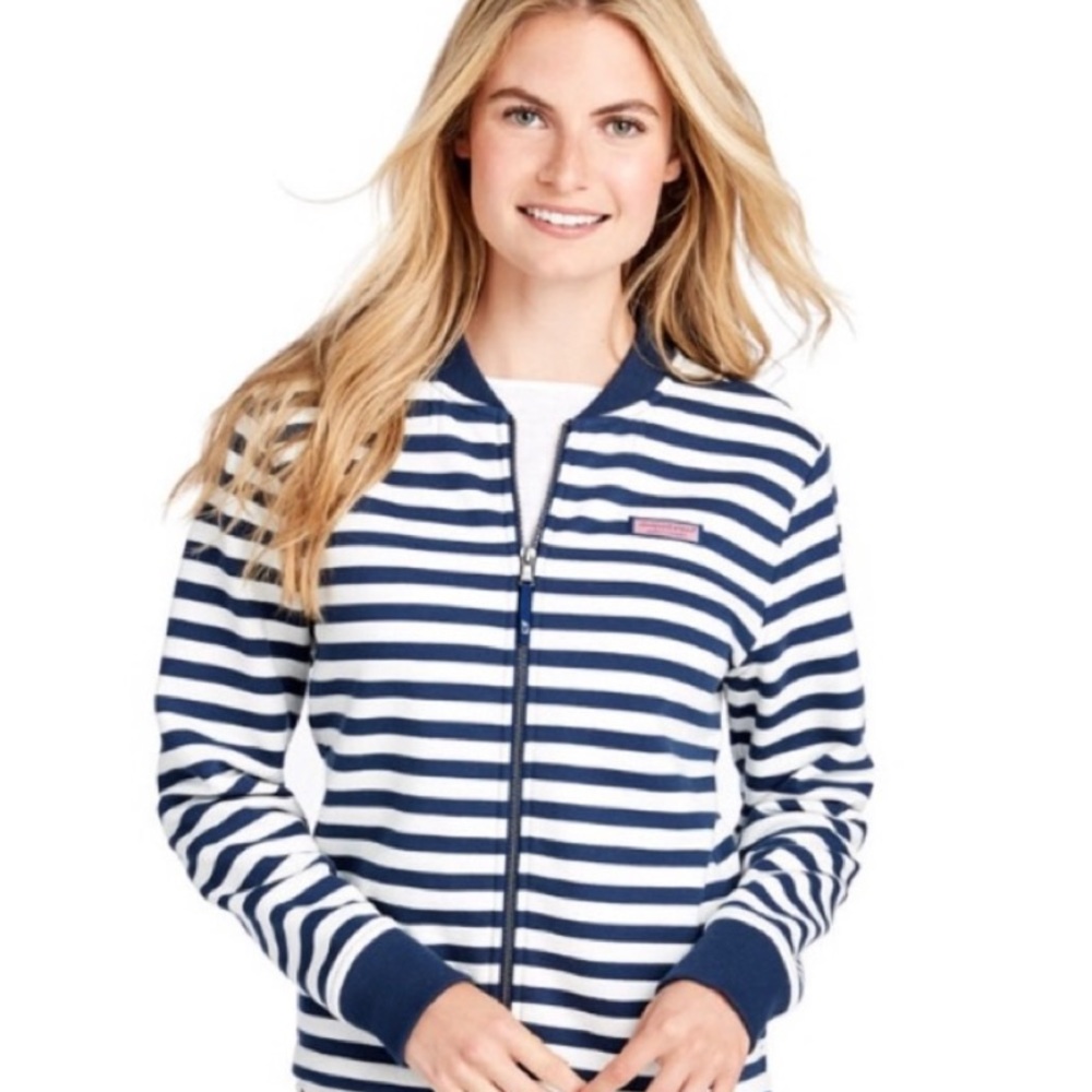 Vineyard Vines Striped Shep Shirt Bomber Jacket